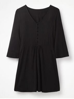 Boden Scarlett Jersey Tunic Dress Black V-Neck Fluted Sleeve 4